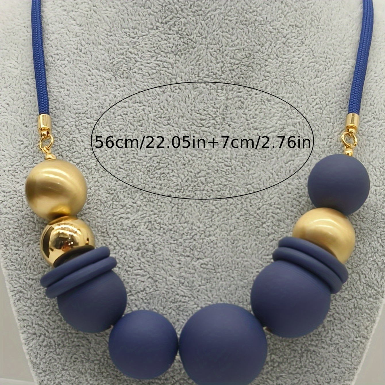 Boho Geometric Bead Necklace with Cord